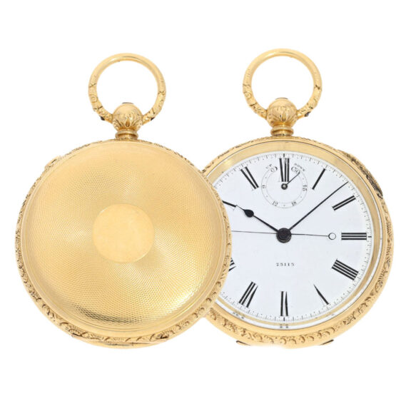 English 18k gold centre seconds tourbillon watch Circa 1878 English 18k gold centre seconds tourbillon watch Circa 1878