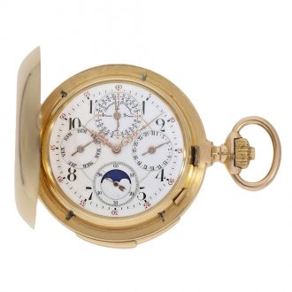 Swiss 18 carat gold highly complicated à goutte watch Circa 1900 Swiss 18 carat gold highly complicated à goutte watch Circa 1900