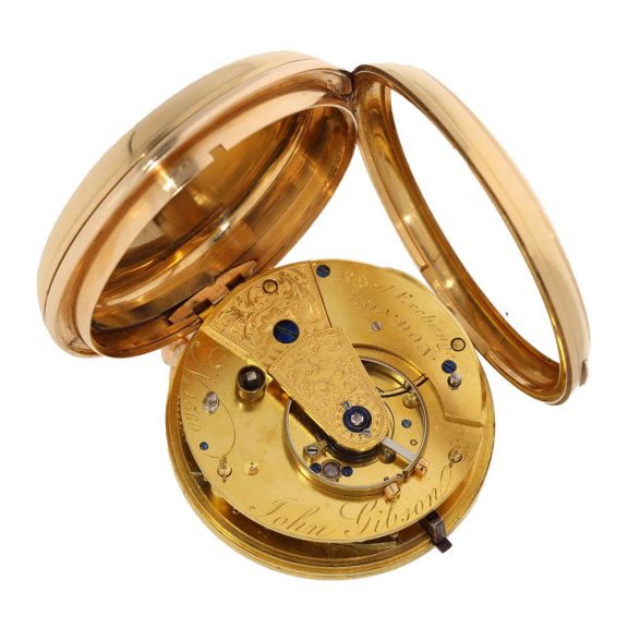 English 18 carat gold extremely heavy chronometer Circa 1809 English 18 carat gold extremely heavy chronometer Circa 1809