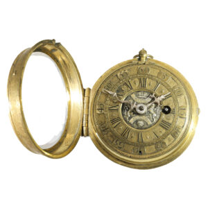 Belgian brass large museum quality verge pocket watch Circa 1700