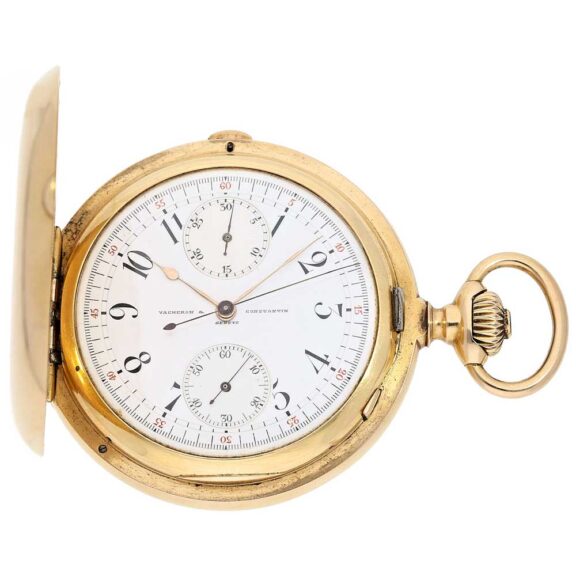Swiss gold chronometer watch with chronograph Circa 1900