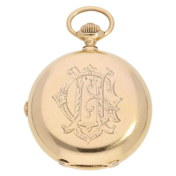 Swiss gold chronometer watch with chronograph Circa 1900 Swiss gold chronometer watch with chronograph Circa 1900