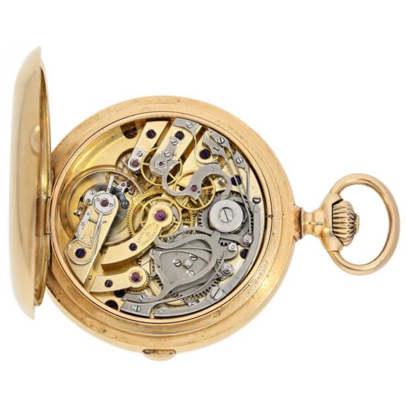 Swiss gold chronometer watch with chronograph Circa 1900 Swiss gold chronometer watch with chronograph Circa 1900