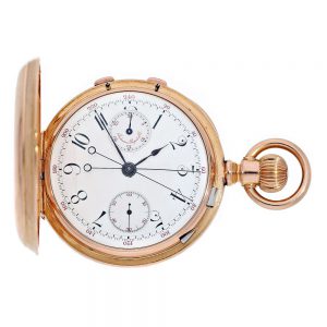 Swiss chronometer with split seconds chronograph, Circa 1888