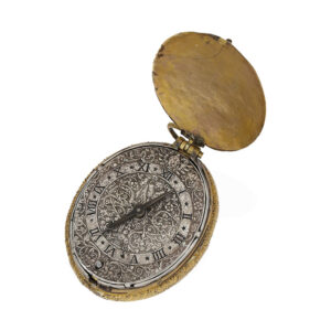 French brass gilt silver oval Renaissance pendant watch Circa 1625