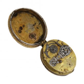 French brass gilt silver oval Renaissance pendant watch Circa 1625