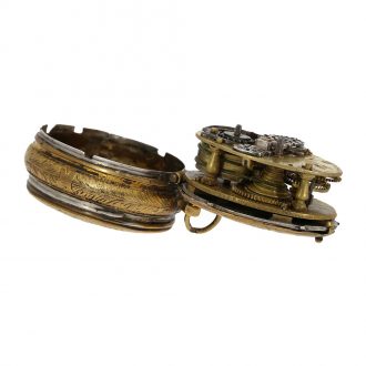 French brass gilt silver oval Renaissance pendant watch Circa 1625