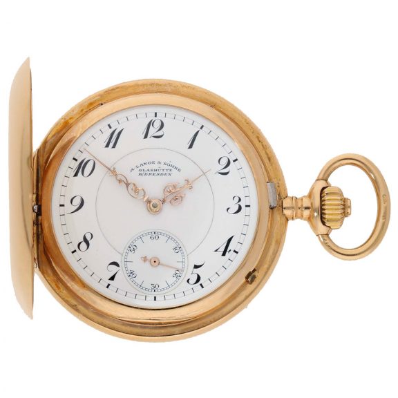 German 18 carat gold lever watch in original box Circa 1907