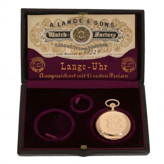 German 18 carat gold lever watch in original box Circa 1907
