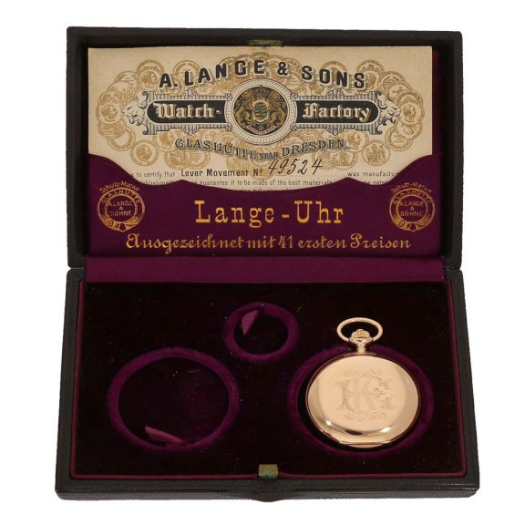German 18 carat gold lever watch in original box Circa 1907 German 18 carat gold lever watch in original box Circa 1907
