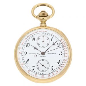 Swiss gold/enamel chronograph with pulsation scale Circa 1912