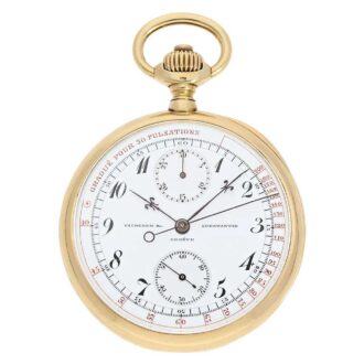 Swiss gold/enamel chronograph with pulsation scale Circa 1912
