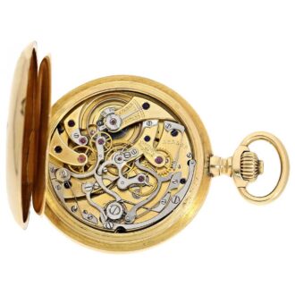 Swiss gold/enamel chronograph with pulsation scale Circa 1912