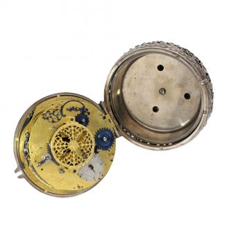 French silver coach clock with self strike and alarm Circa 1650