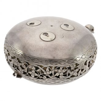 French silver coach clock with self strike and alarm Circa 1650