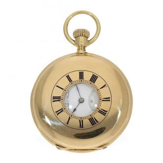 German 18 carat gold half hunting cased pocket watch Circa 1870 German 18 carat gold half hunting cased pocket watch Circa 1870