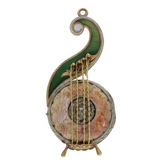 French/Austrian enamel Oriëntal harp form watch Circa 1820 French/Austrian enamel Oriëntal harp form watch Circa 1820