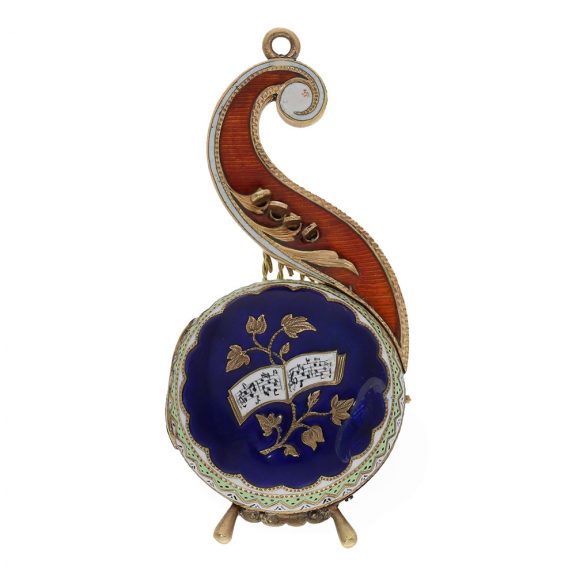 French/Austrian enamel Oriëntal harp form watch Circa 1820 French/Austrian enamel Oriëntal harp form watch Circa 1820