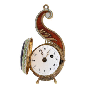 French/Austrian enamel Oriëntal harp form watch Circa 1820