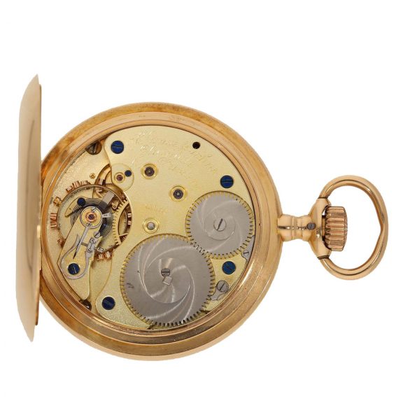 German 18 carat gold full hunter case watch with original papers Circa 1909 German 18 carat gold full hunter case watch with original papers Circa 1909