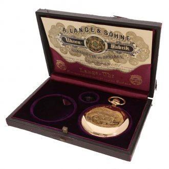 German 18 carat gold full hunter case watch with original papers Circa 1909