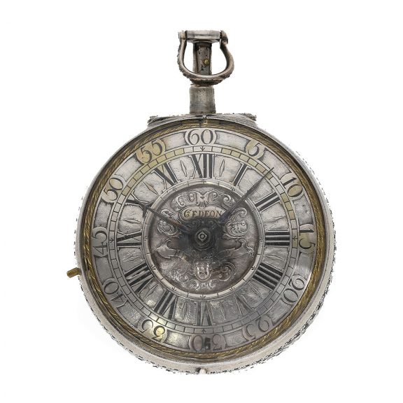 Fine English silver à tact oignon watch with à toc repeater Circa 1700 Fine English silver à tact oignon watch with à toc repeater Circa 1700