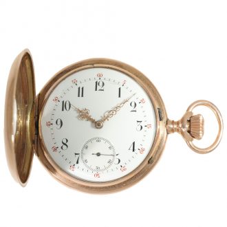 German 14 carat gold half hunter case watch Circa 1895