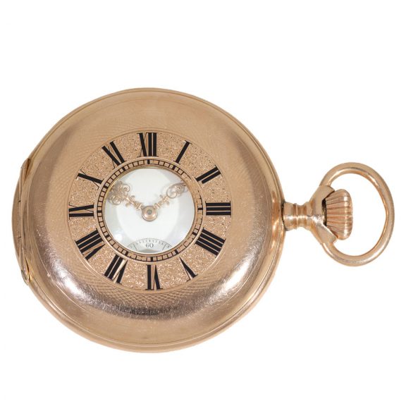 German 14 carat gold half hunter case watch Circa 1895 German 14 carat gold half hunter case watch Circa 1895