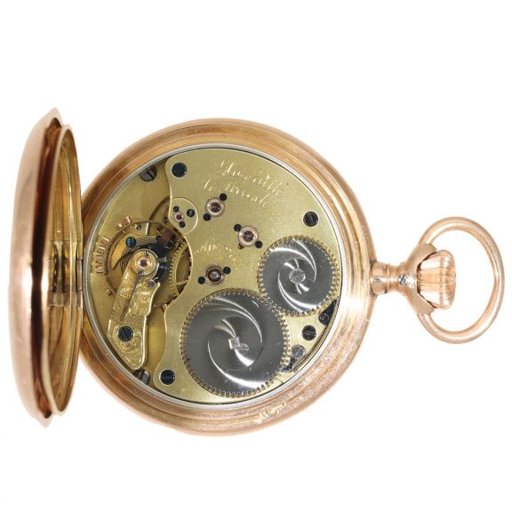 German 14 carat gold half hunter case watch Circa 1895 German 14 carat gold half hunter case watch Circa 1895