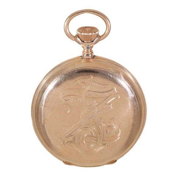 German 14 carat gold half hunter case watch Circa 1895 German 14 carat gold half hunter case watch Circa 1895