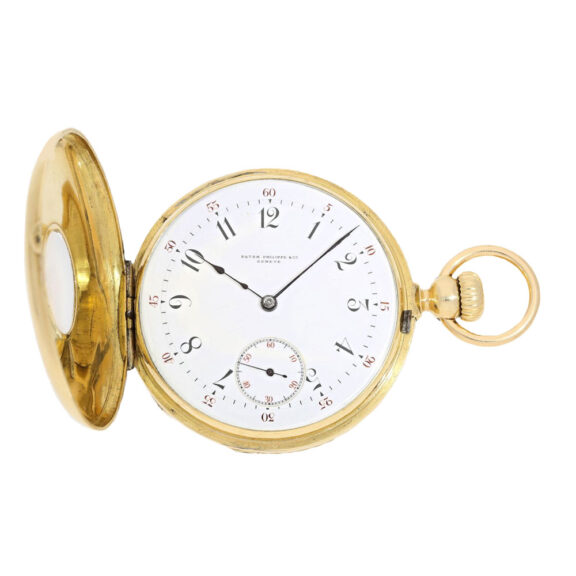 Swiss gold and enamel half hunting cased watch Circa 1865 Swiss gold and enamel half hunting cased watch Circa 1865