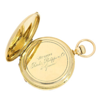 Swiss gold and enamel half hunting cased watch Circa 1865 Swiss gold and enamel half hunting cased watch Circa 1865