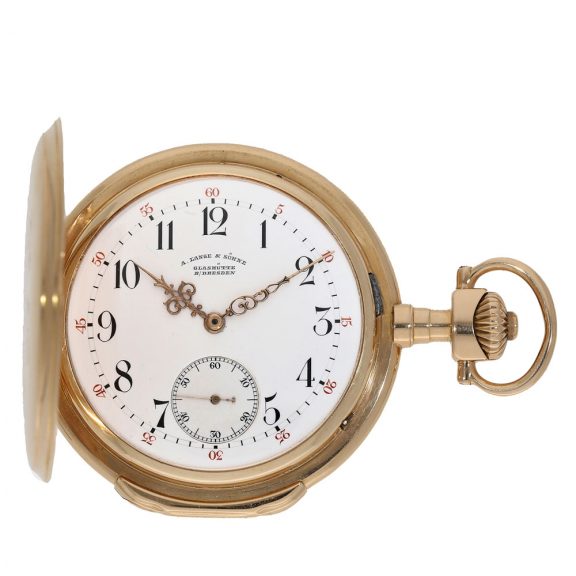 German 18 carat gold Louis XV gold full hunter case watch Circa 1912