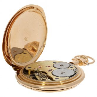 German 18 carat gold Louis XV gold full hunter case watch Circa 1912