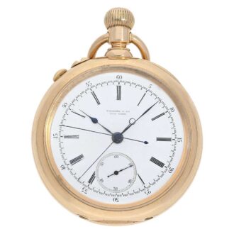 Swiss heavy and rare gold split seconds chronograph Circa 1893