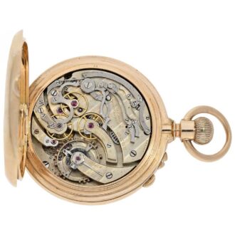 Swiss heavy and rare gold split seconds chronograph Circa 1893