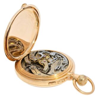 Swiss heavy and rare gold split seconds chronograph Circa 1893