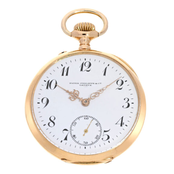 Swiss gold open faced lever pocket watch Circa 1901