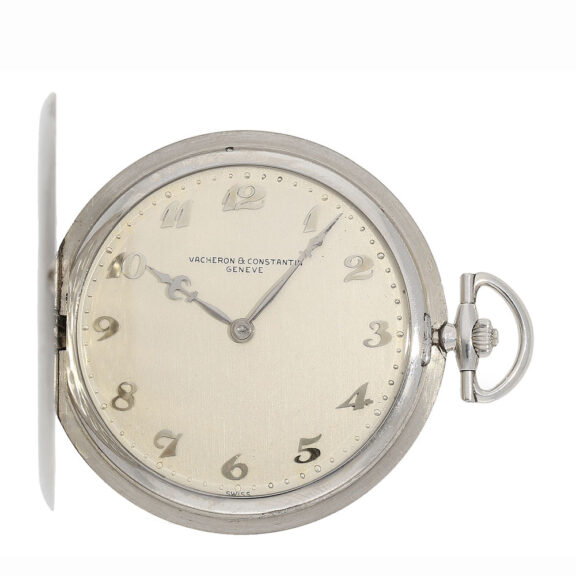 Swiss Art Deco platinum full hunter cased pocket watch Circa 1930