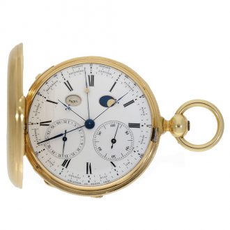 Swiss 18 carat gold astronomical anker chronometer in original box Circa 1860