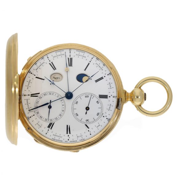 Swiss 18 carat gold astronomical anker chronometer in original box Circa 1860
