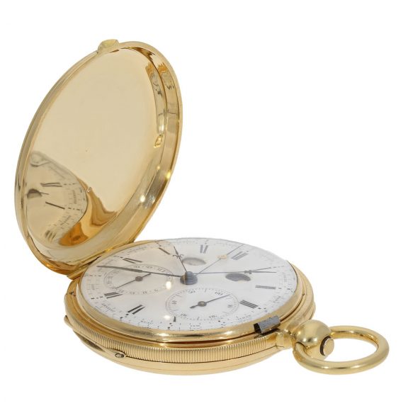 Swiss 18 carat gold astronomical anker chronometer in original box Circa 1860 Swiss 18 carat gold astronomical anker chronometer in original box Circa 1860