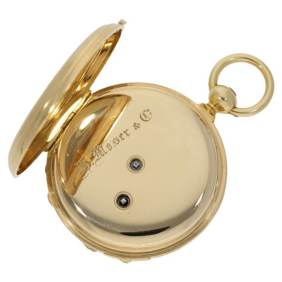 Swiss 18 carat gold astronomical anker chronometer in original box Circa 1860 Swiss 18 carat gold astronomical anker chronometer in original box Circa 1860