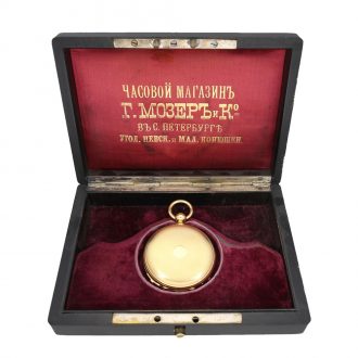 Swiss 18 carat gold astronomical anker chronometer in original box Circa 1860