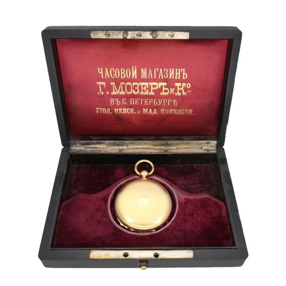 Swiss 18 carat gold astronomical anker chronometer in original box Circa 1860 Swiss 18 carat gold astronomical anker chronometer in original box Circa 1860