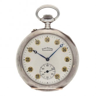 German silver precision watch 1A with 24 hour jumping numerals Circa 1931