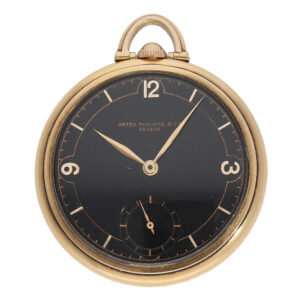 Swiss rose gold dress watch with black dial Circa 1940