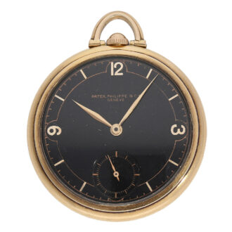 Swiss rose gold dress watch with black dial Circa 1940