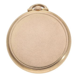 The plain open faced case itself is made of 18 Carat rose gold