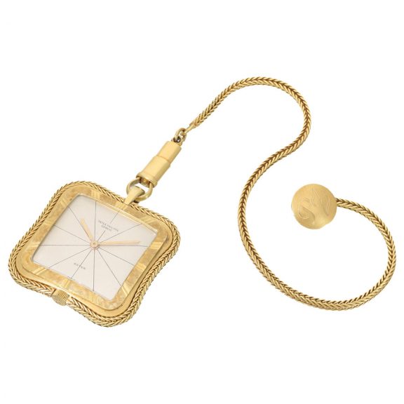 Swiss 18 carat gold pendant watch with double signature Circa 1960 Swiss 18 carat gold pendant watch with double signature Circa 1960